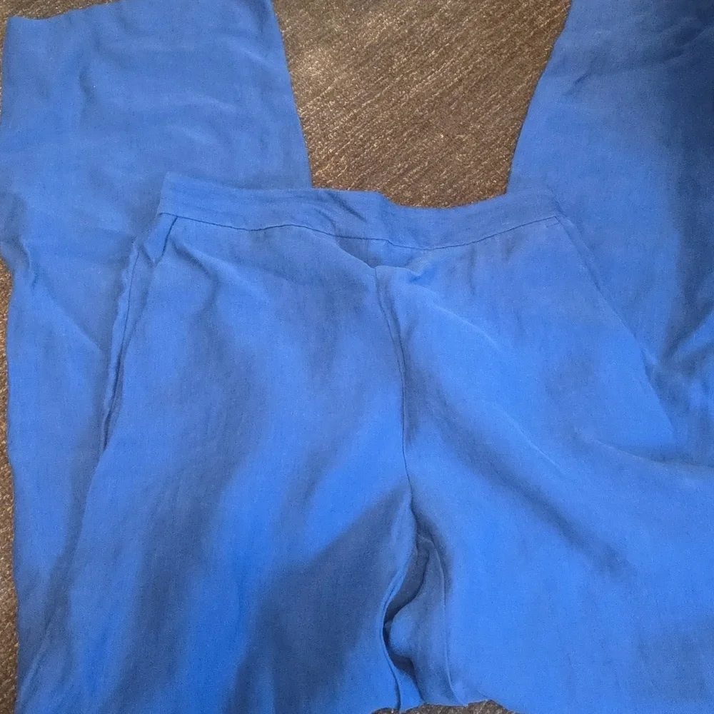 EUC Zara Linen Blend Cobat Blue Pants - Picture 3 of 6
